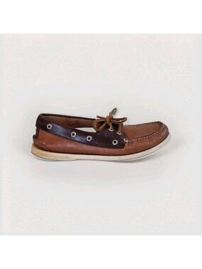 Sperry Top Sider Boat Shoes Mens 7 M Brown Leather STS10586 Non Marking Lace Up
